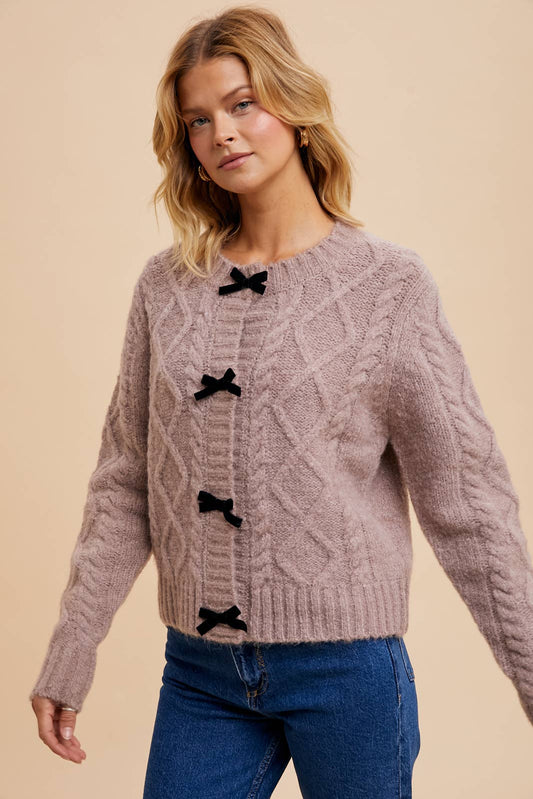 Stacey Bow Knit Cardigan