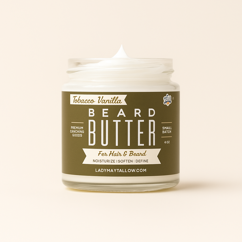 ONLINE EXCLUSIVE Tallow Man Tobacco Vanilla Beard + Body Butter | Men's Grooming | Grass-Fed Tallow | 9oz