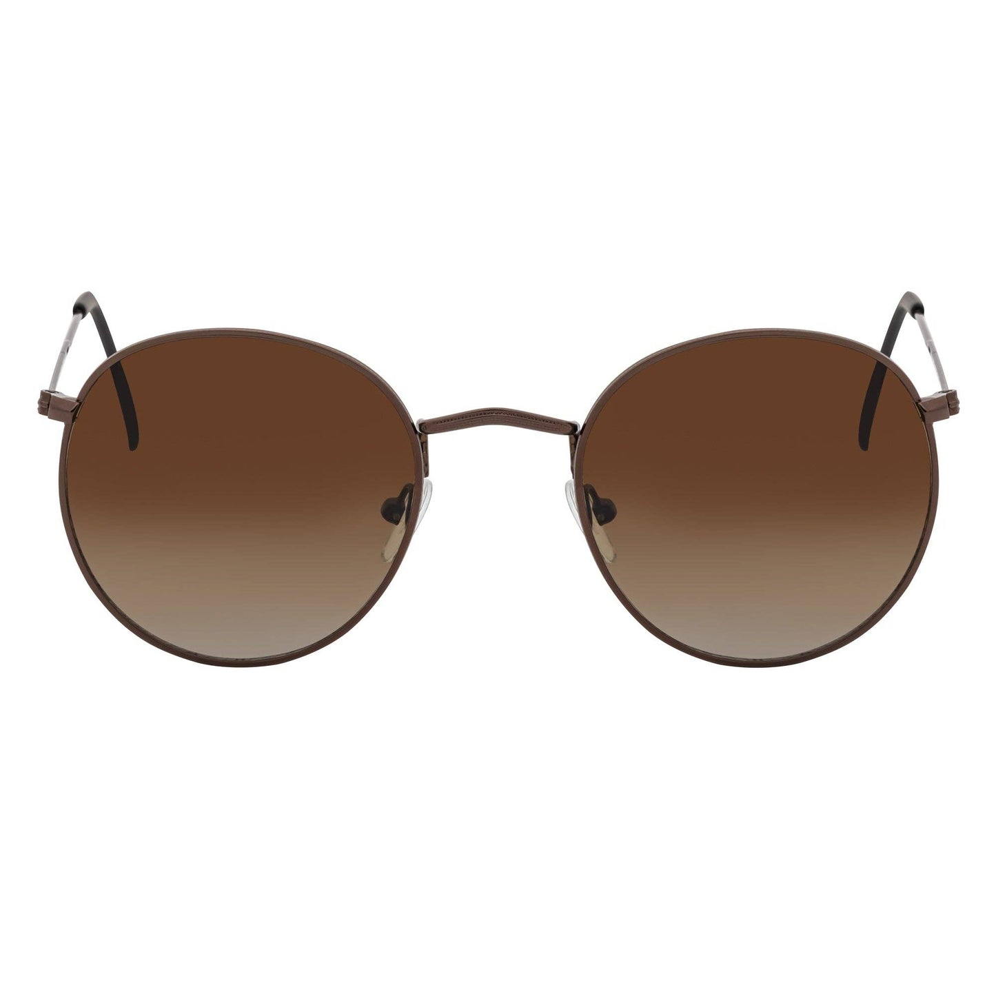 VAGABOND - Retro Classic Small Metal Round Sunglasses Copper Brown Lens