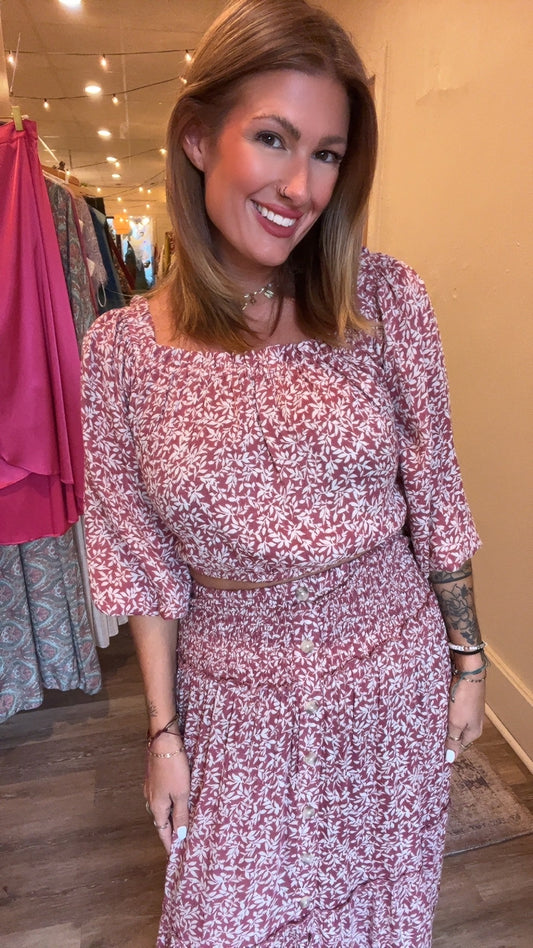 Laurel Floral crop Top