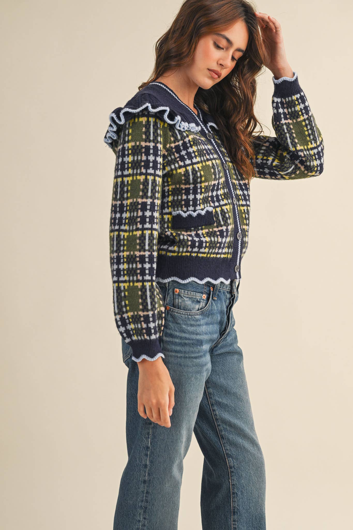 Tilly plaid sweater/cardigan