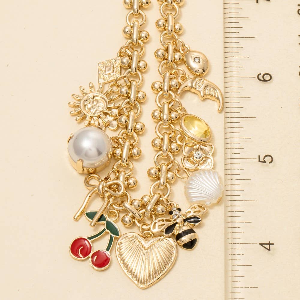 Assorted Charms Chain Bracelet