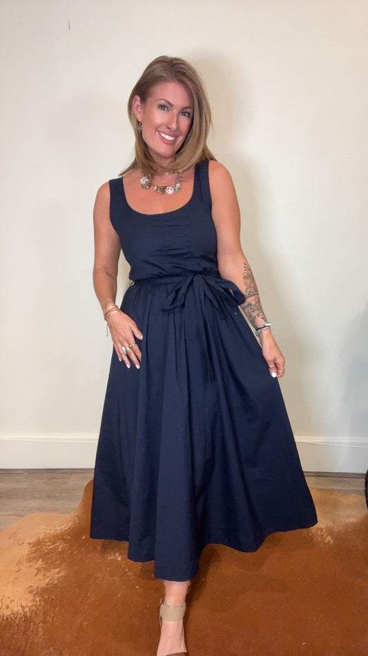 Never better A-line midi bow dress