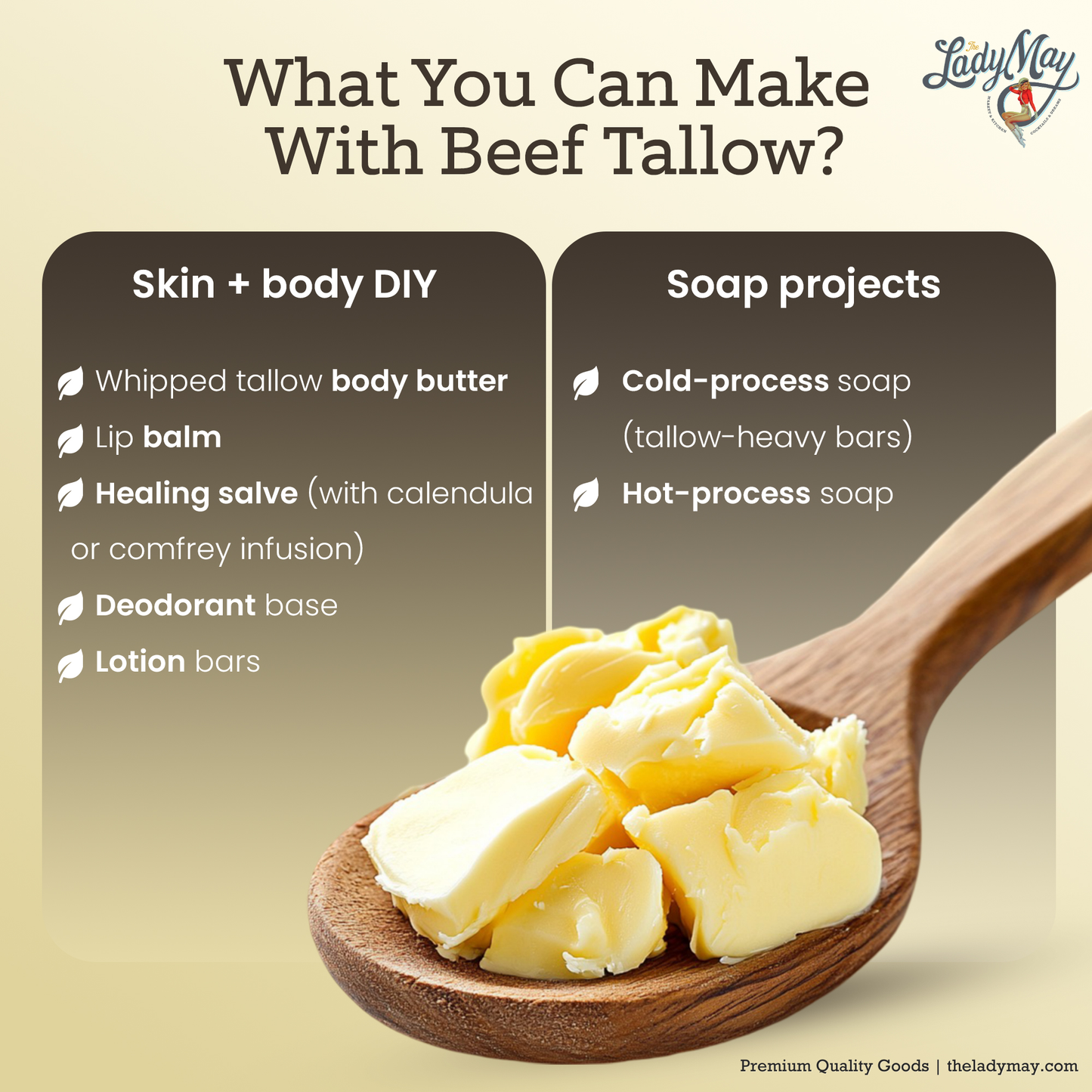 ONLINE EXCLUSIVE - Bulk Grass-Fed Beef Tallow for Soap, Skincare & Candles