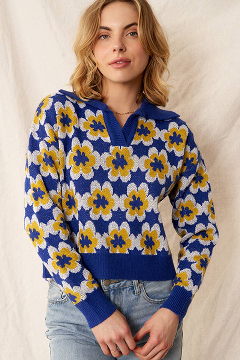 Anna Floral Knit Sweater