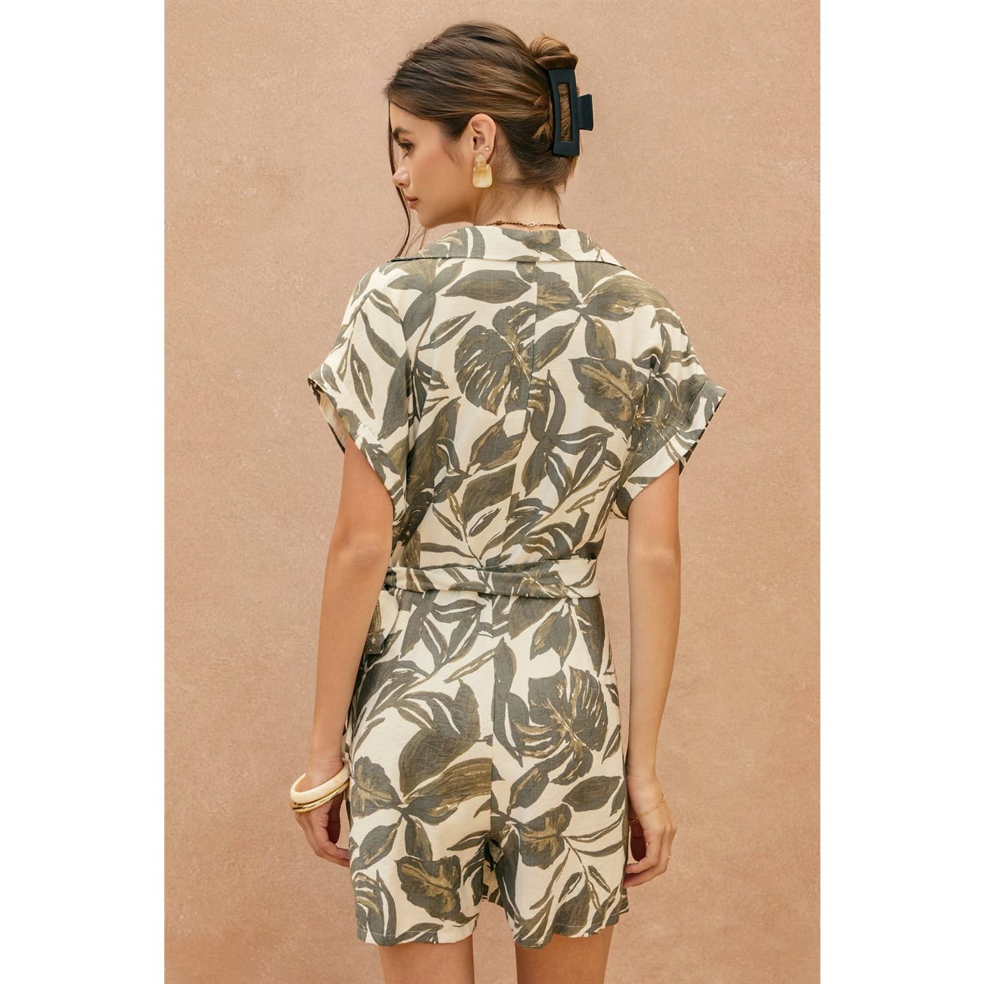 Swaying Palms Tie Romper