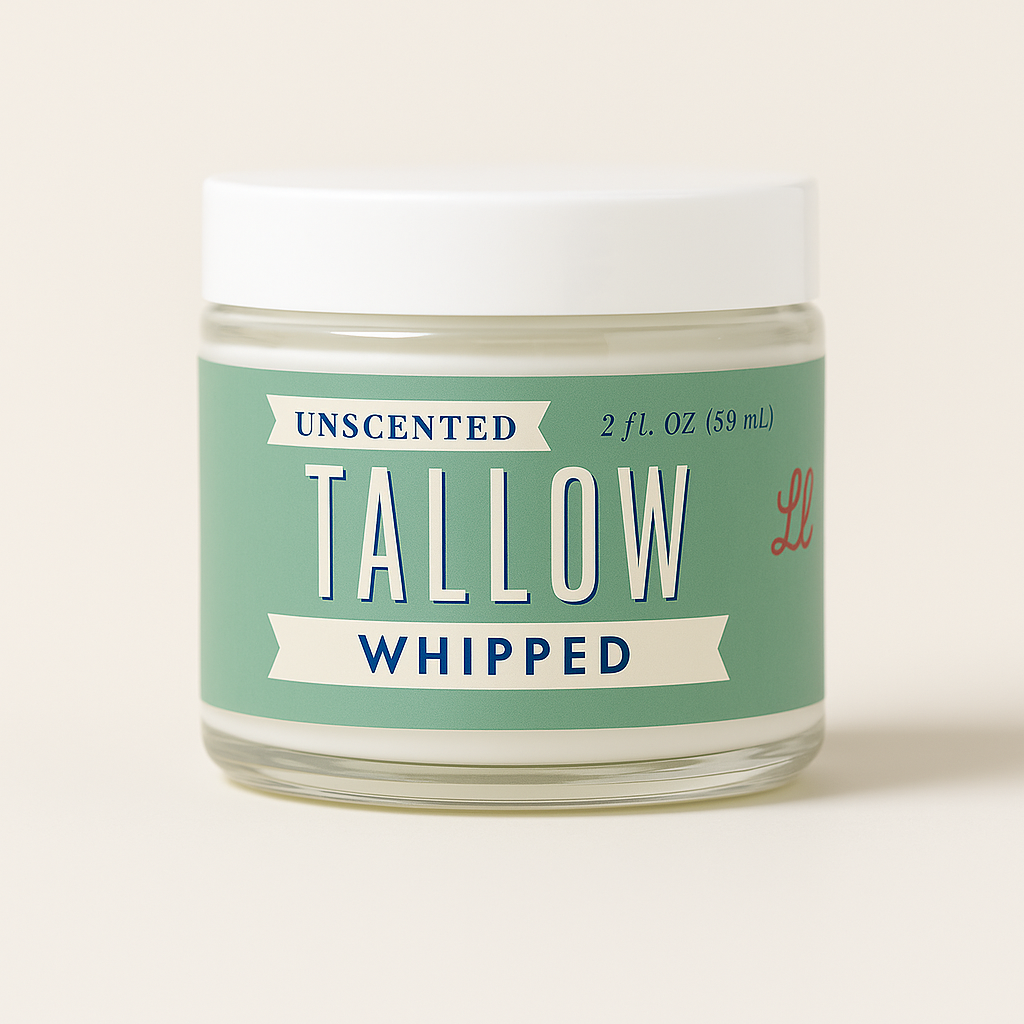 ONLINE EXCLUSIVE Unscented Whipped Tallow – All-Natural Moisturizer | Pure Beef Tallow Cream for Face & Body |Lady May Handmade, Preservative-Free Skincare