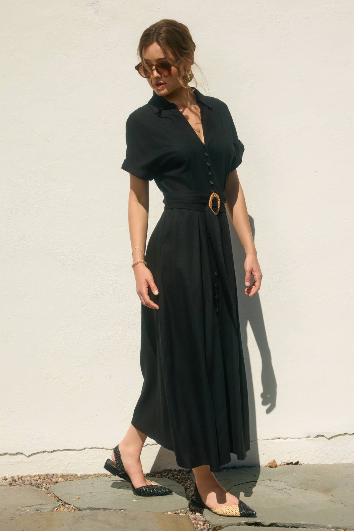 Heaven Sent Wicker Buckle Maxi Dress