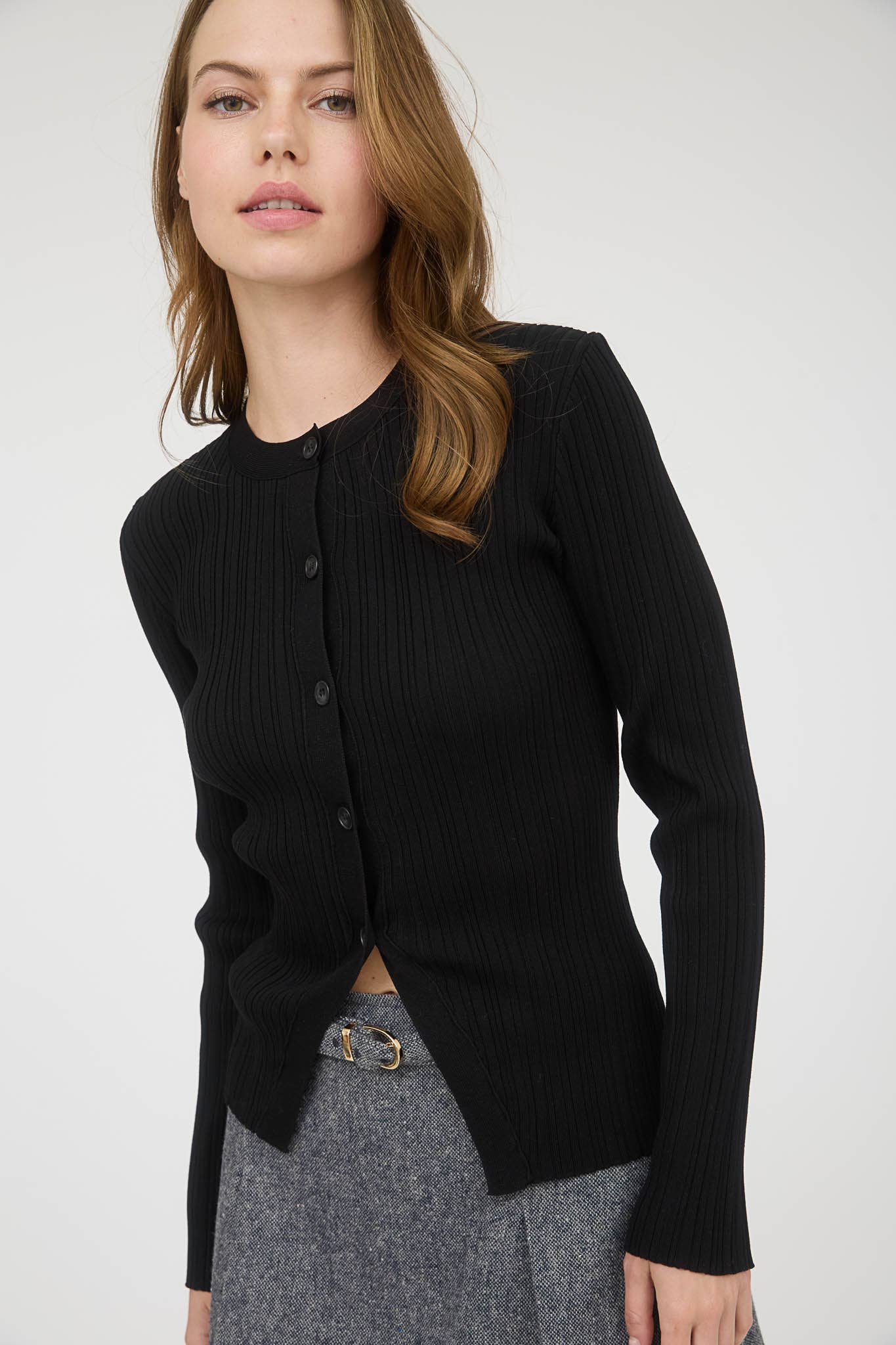 Myles knit cardigan/ button down top