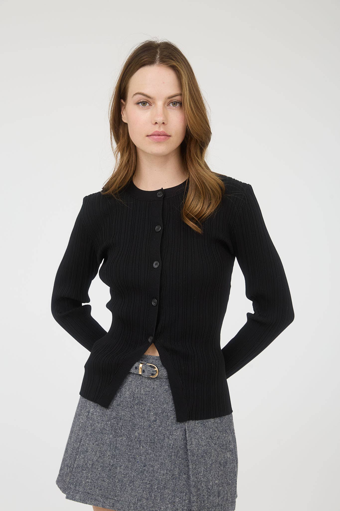 Myles knit cardigan/ button down top