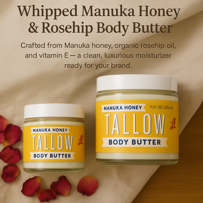 ONLINE EXCLUSIVE Manuka Honey + Rosehip Tallow Body Butter – Deeply Nourishing & Repairing Natural Skincare