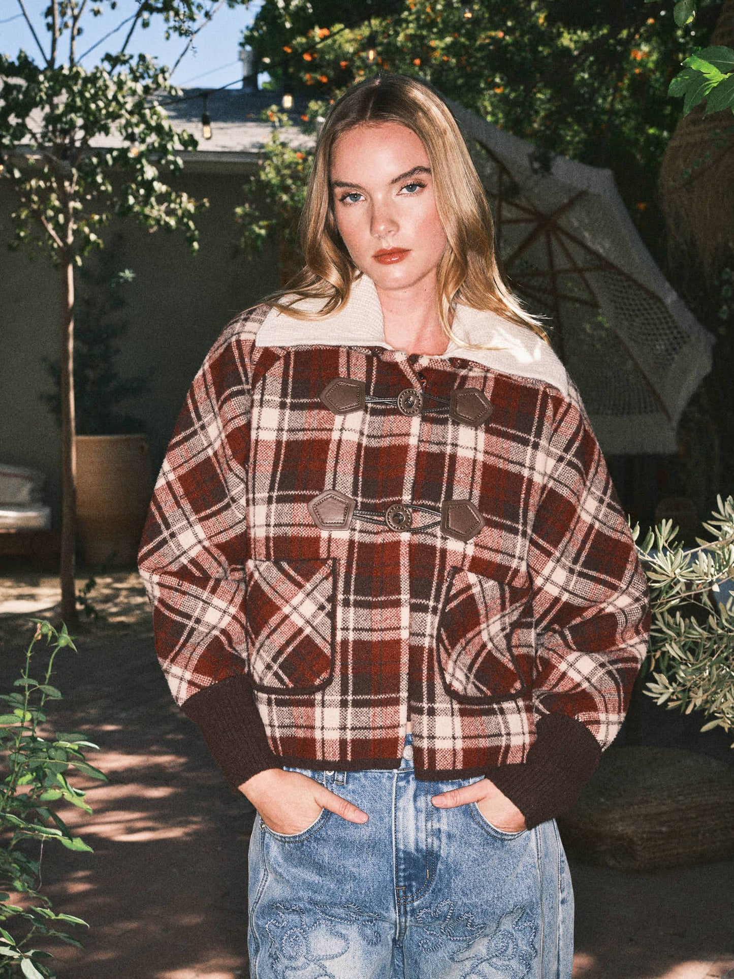 Asher detachable collar duffle coat style jacket