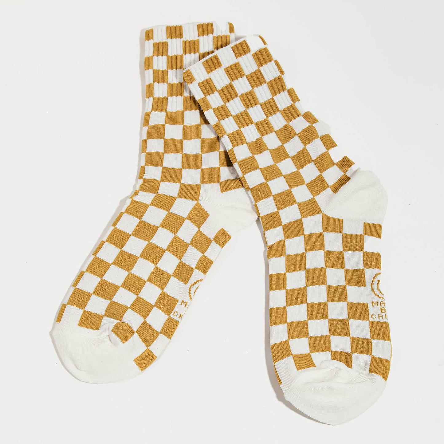 Yellow White Checkered Socks