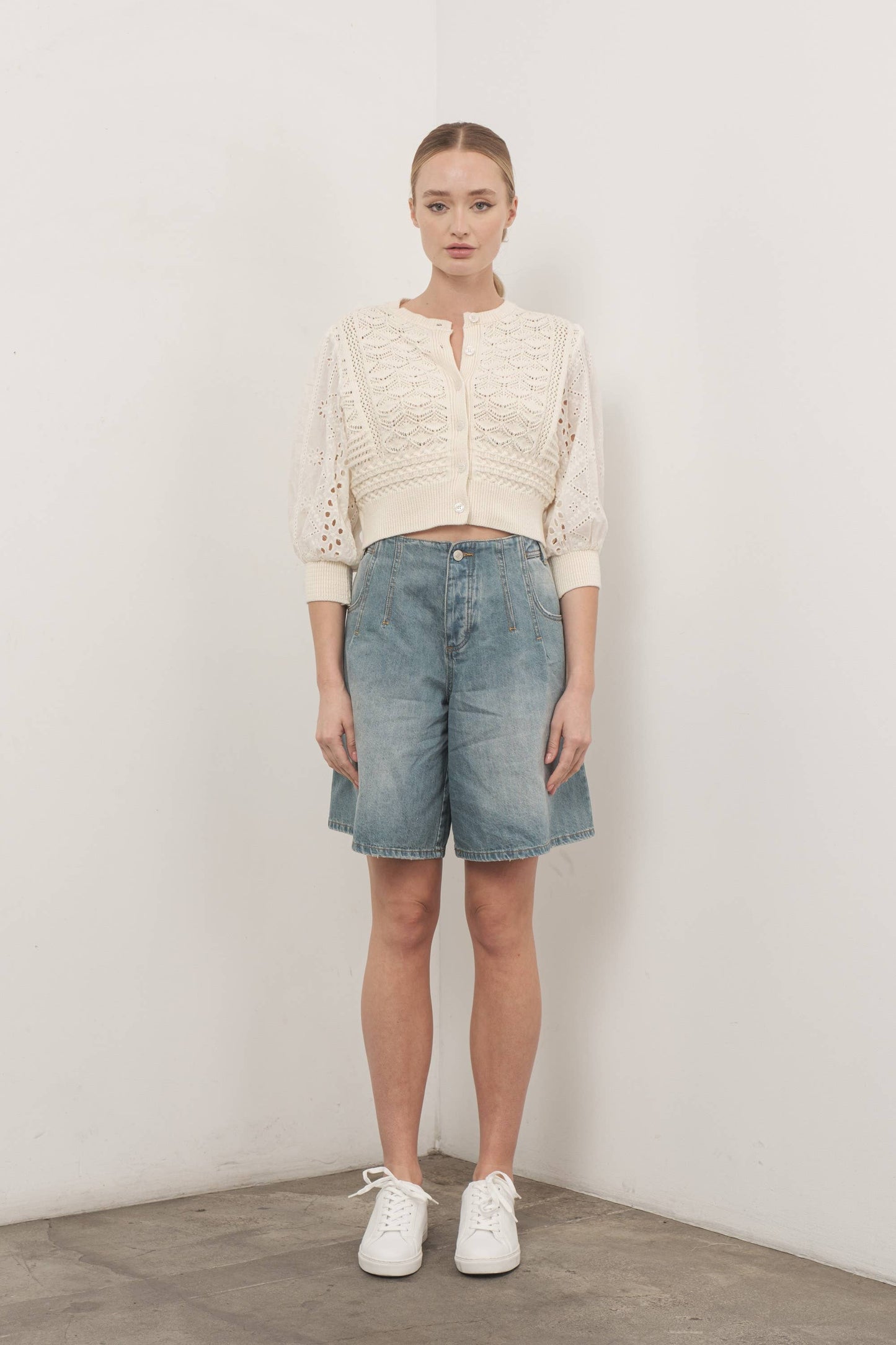 Jerry 3/4 sleeve cardigan /Top