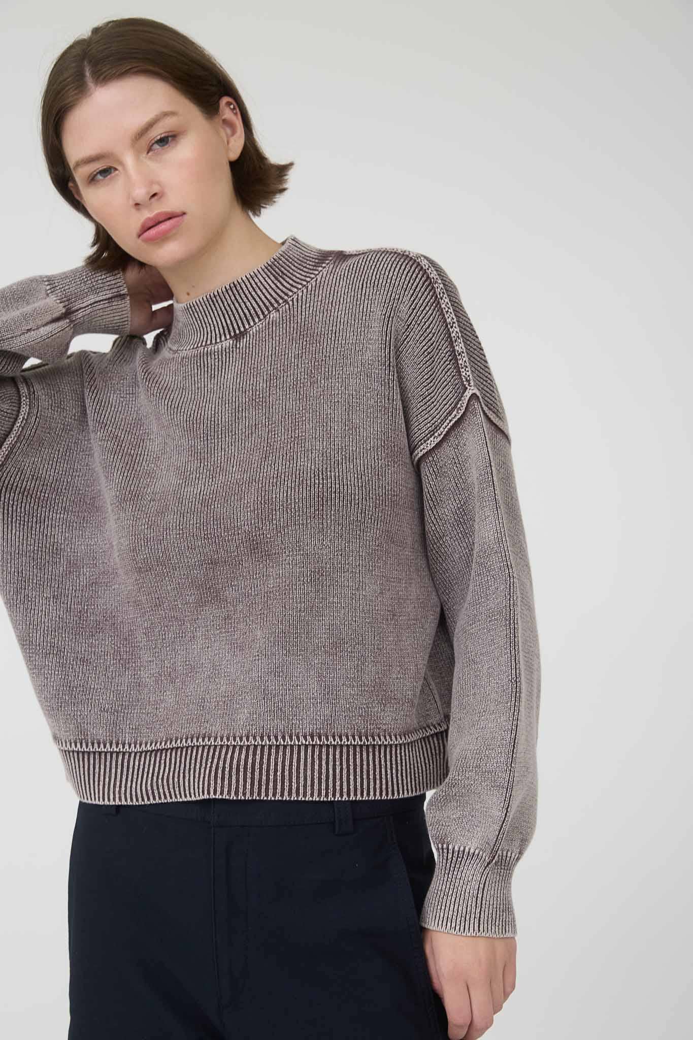 End Game Mineral washed knit pullover sweater