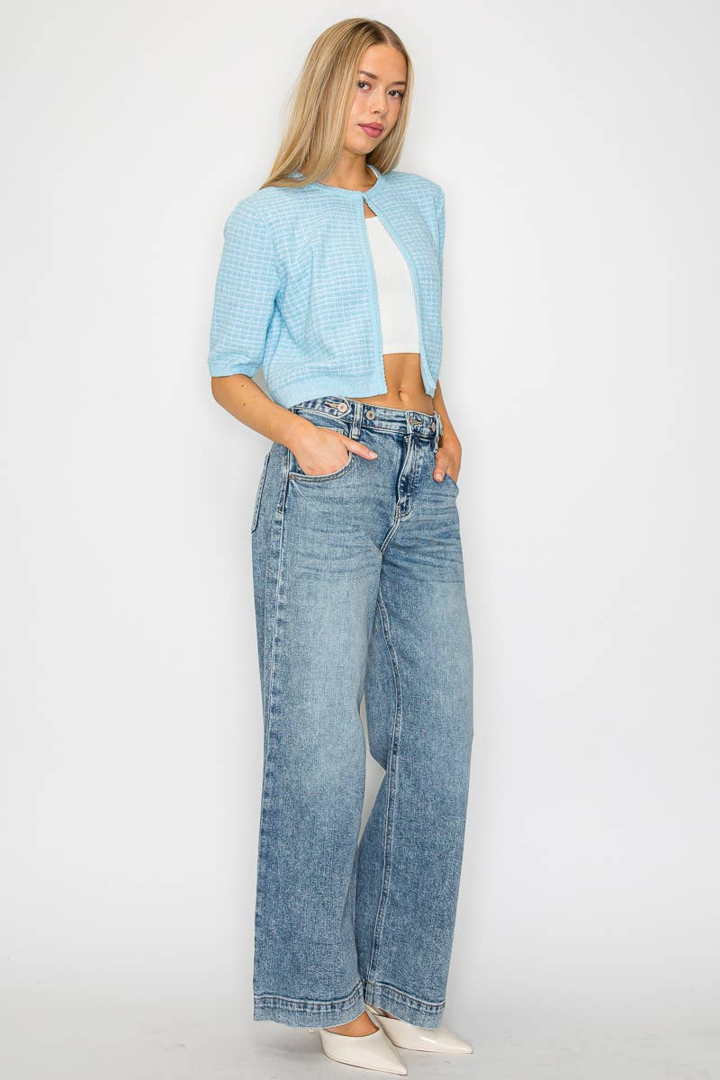 Artemis Vintage ADJUSTABLE WAISTBAND HIGH RISE BAGGY WIDE JEANS