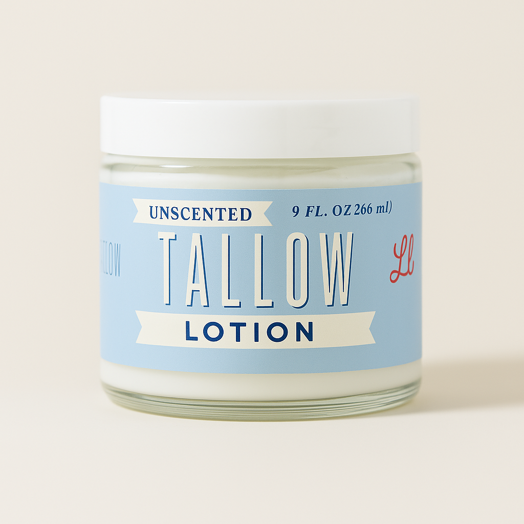 ONLINE EXCLUSIVE Unscented Tallow Lotion – Pure, Preservative-Free One Ingredient Moisturizer by Lady May Tallow