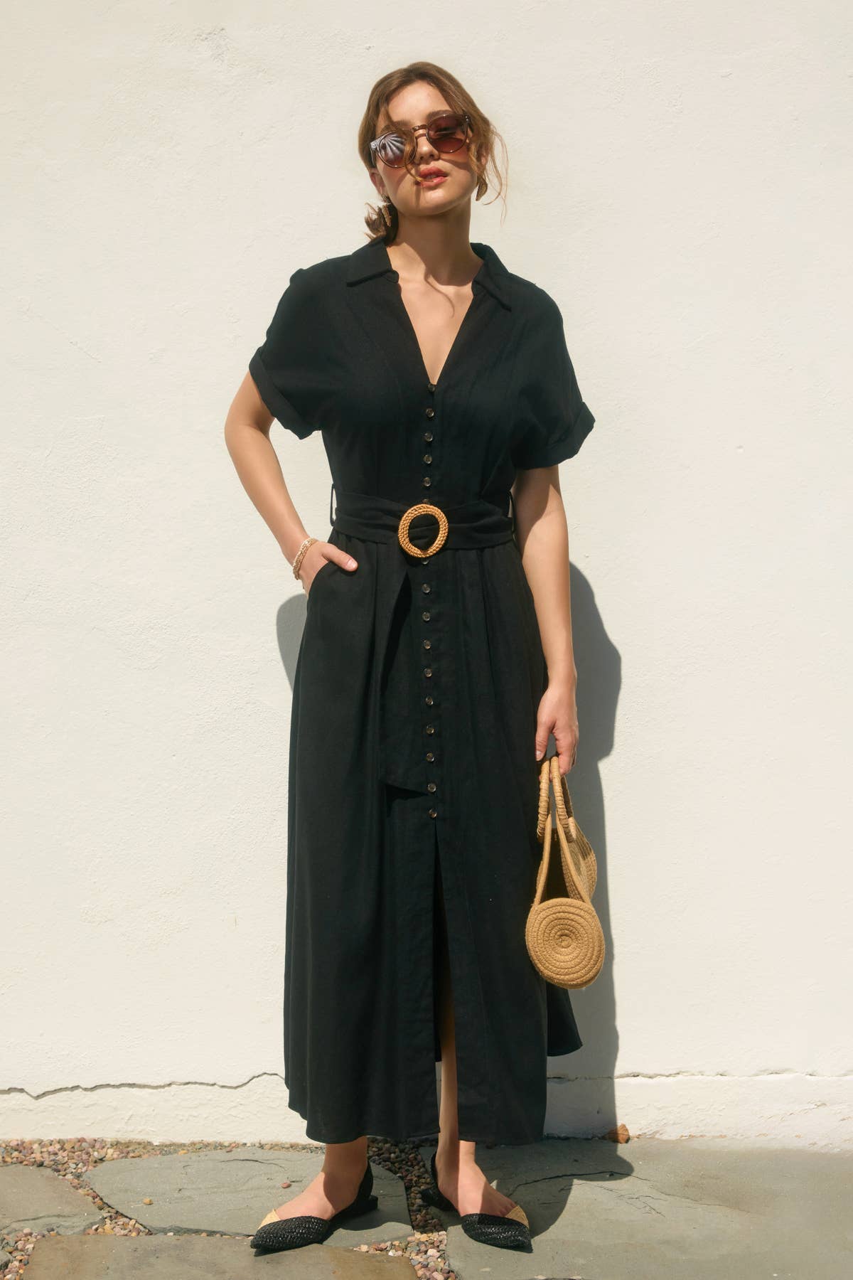 Heaven Sent Wicker Buckle Maxi Dress
