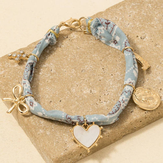 Assorted Charms Paisley Bandana Bracelet