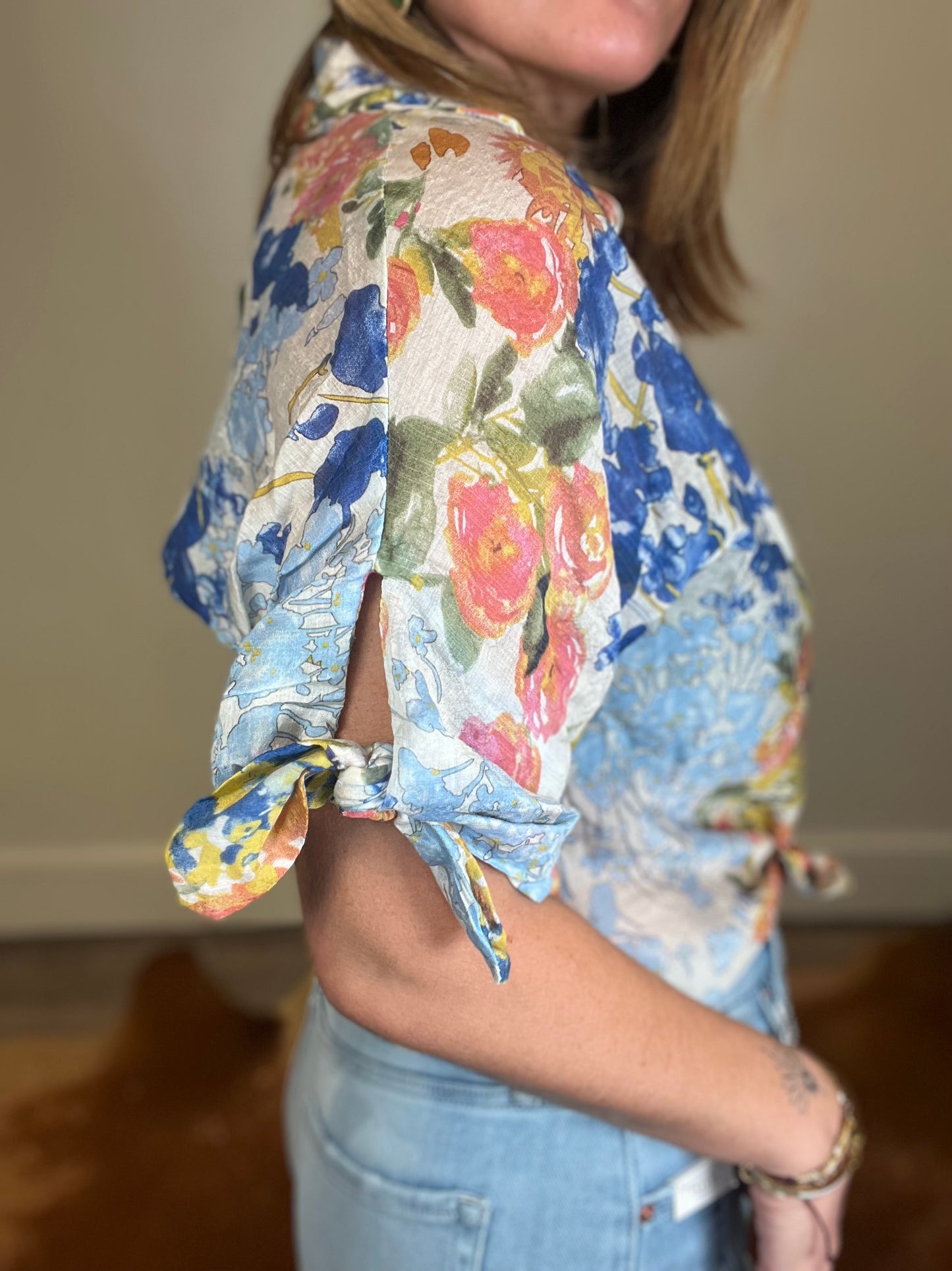 Julie Floral button down top