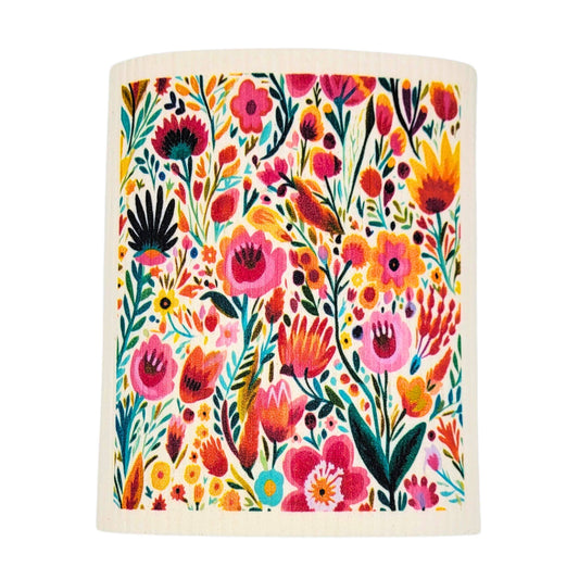 Tropical Flower Garden Swedish Dishcloths