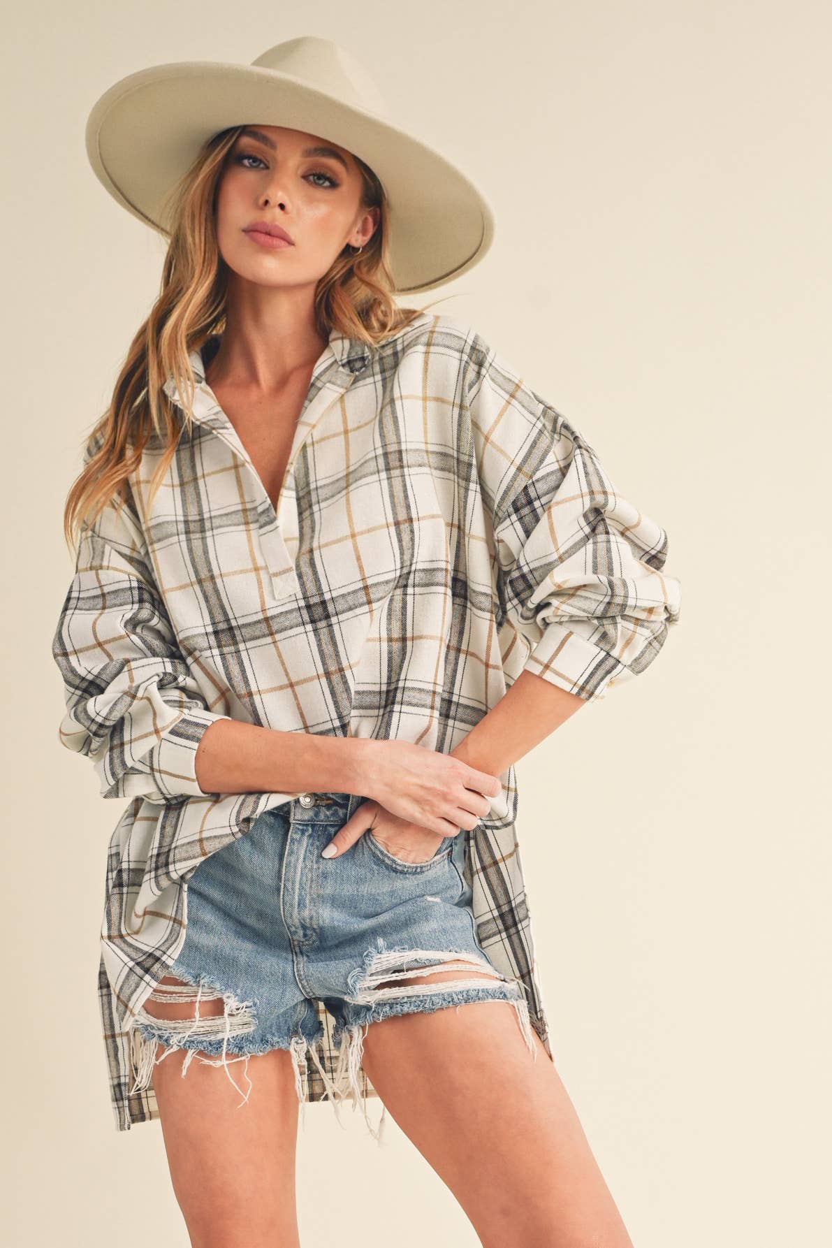 Tamra oversized plaid Shirt