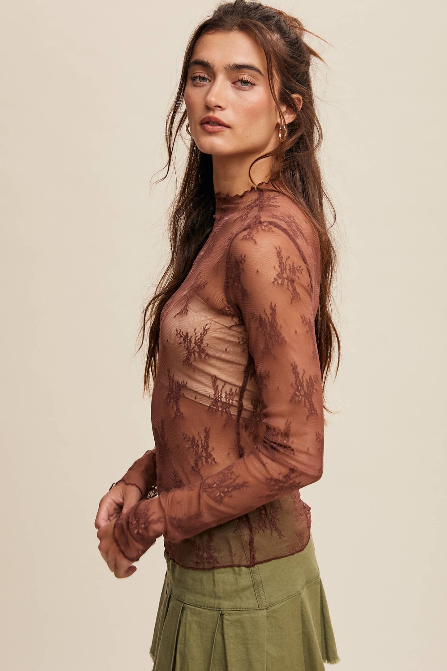 Sheer Lace Long sleeve