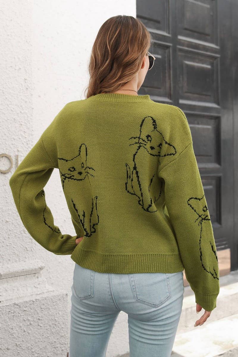 Cat-ch feelings pullover sweater