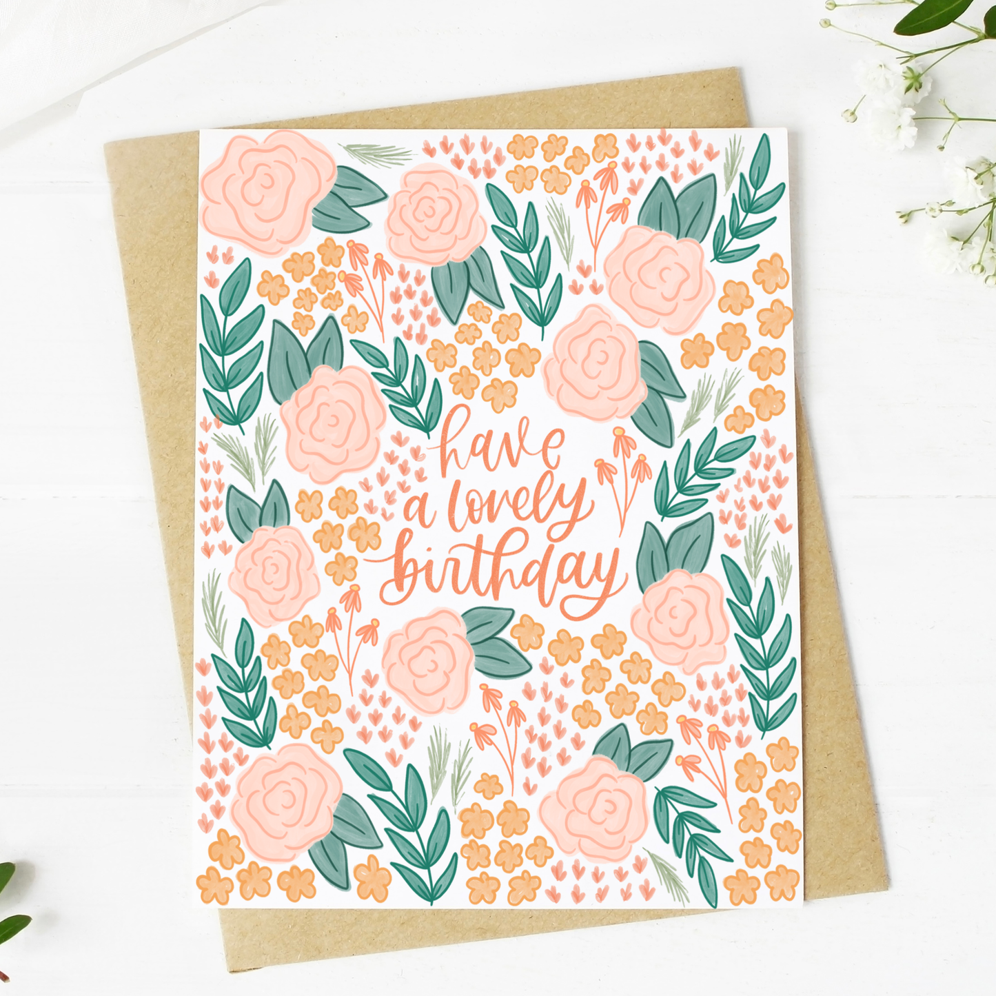 Artisan drawn "have a lovely birthday" Birthday Card