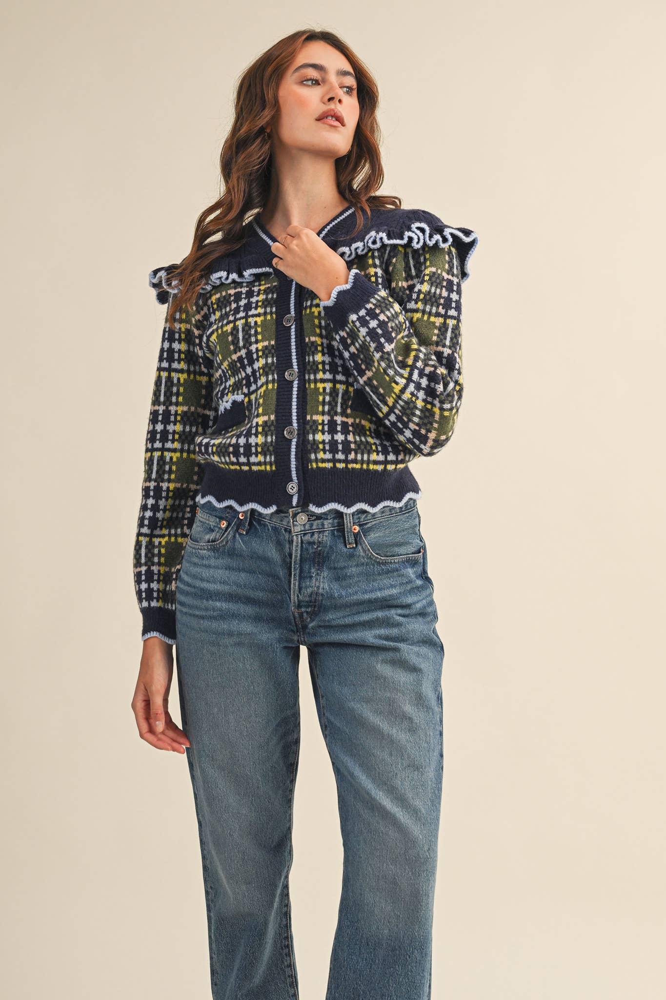Tilly plaid sweater/cardigan