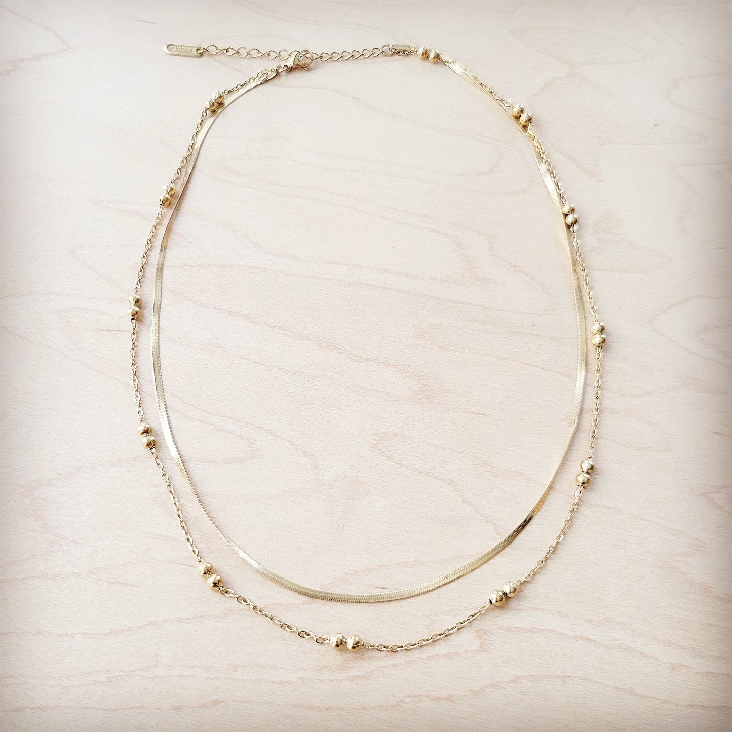ONLINE EXCLUSIVE Double Strand Gold Necklace Genuine 18 K Gold Plated 261q