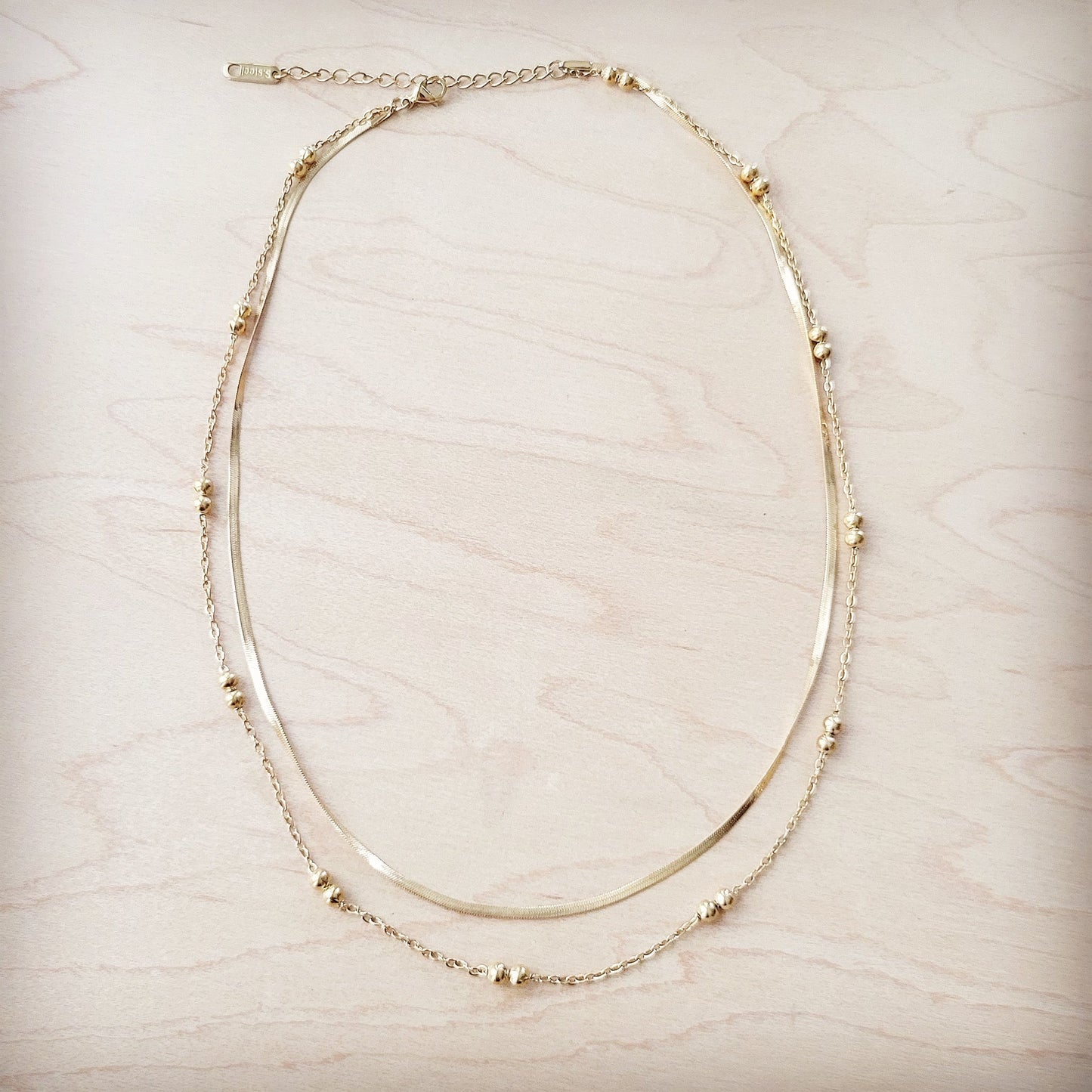 ONLINE EXCLUSIVE Double Strand Gold Necklace Genuine 18 K Gold Plated 261q