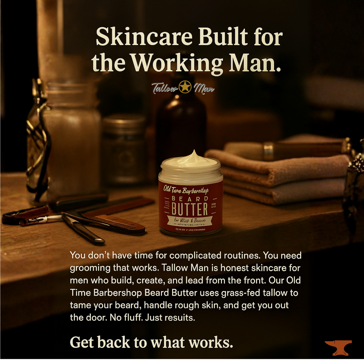 ONLINE EXCLUSIVE Tallow Man Bay Rum Beard + Body Butter | Men's Grooming | Grass-Fed Tallow | 9oz