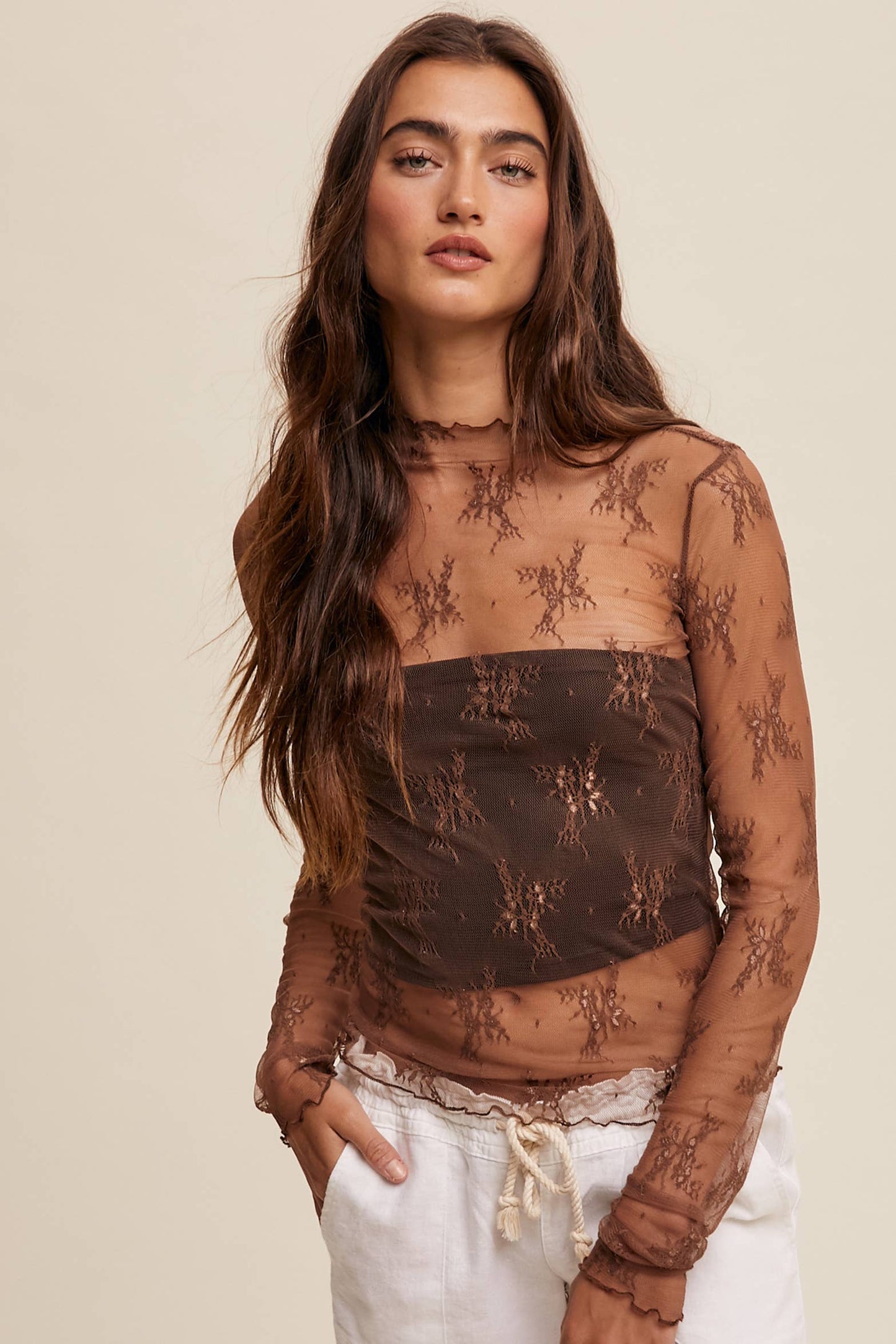 Sheer Lace Long sleeve