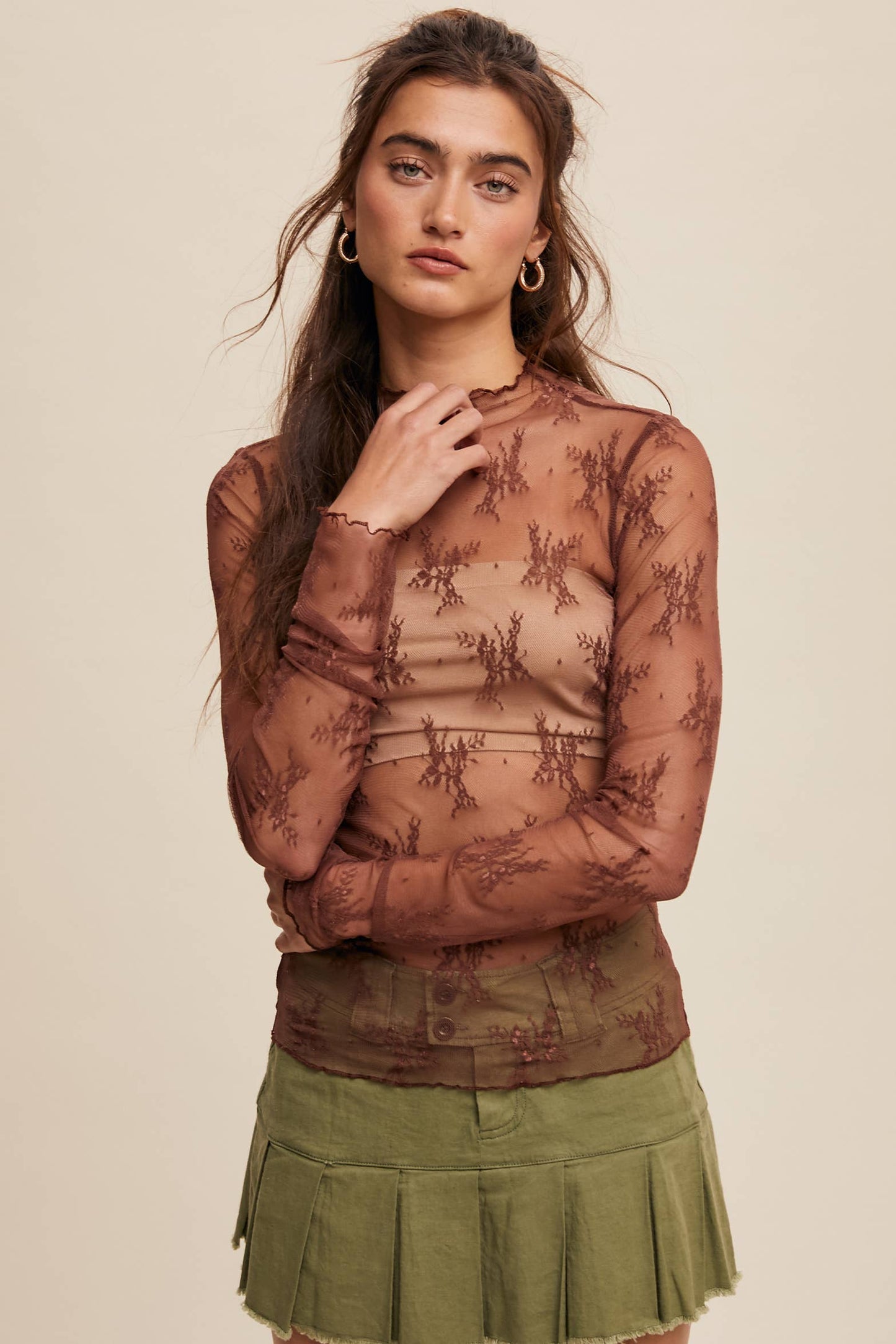 Sheer Lace Long sleeve