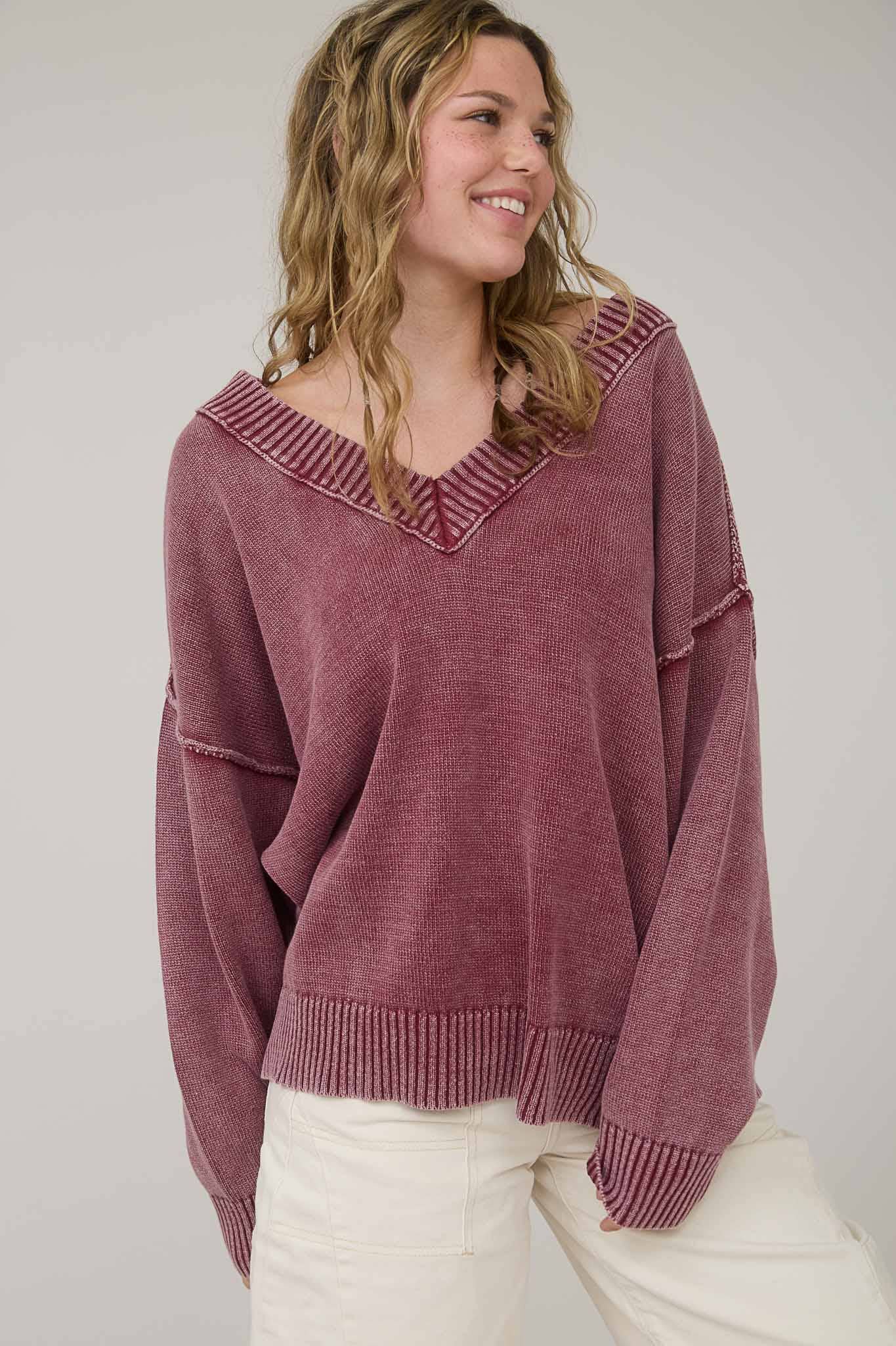 Brooklyn washed knit oversized sweater