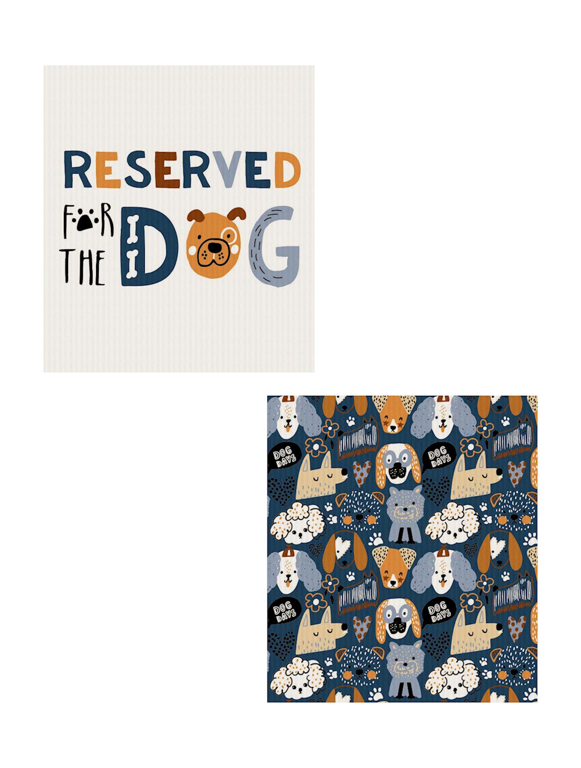 Reusable Dish Cloth, Dog Sentiment, Set of 2