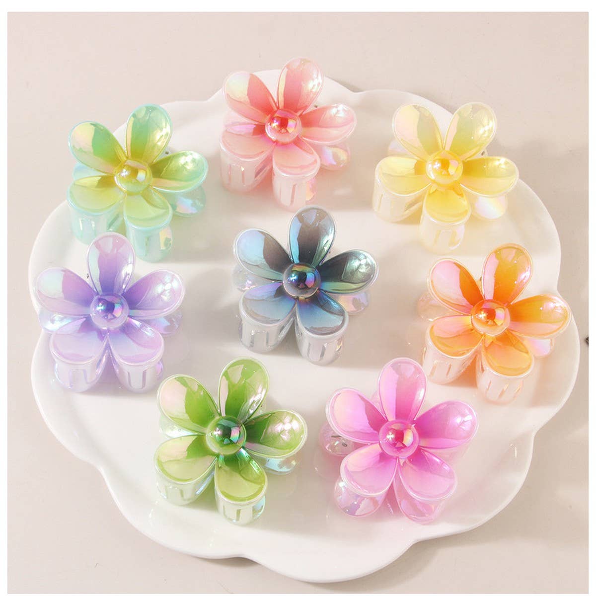 COLORFUL FLOWER HAIR CLAW CLIP