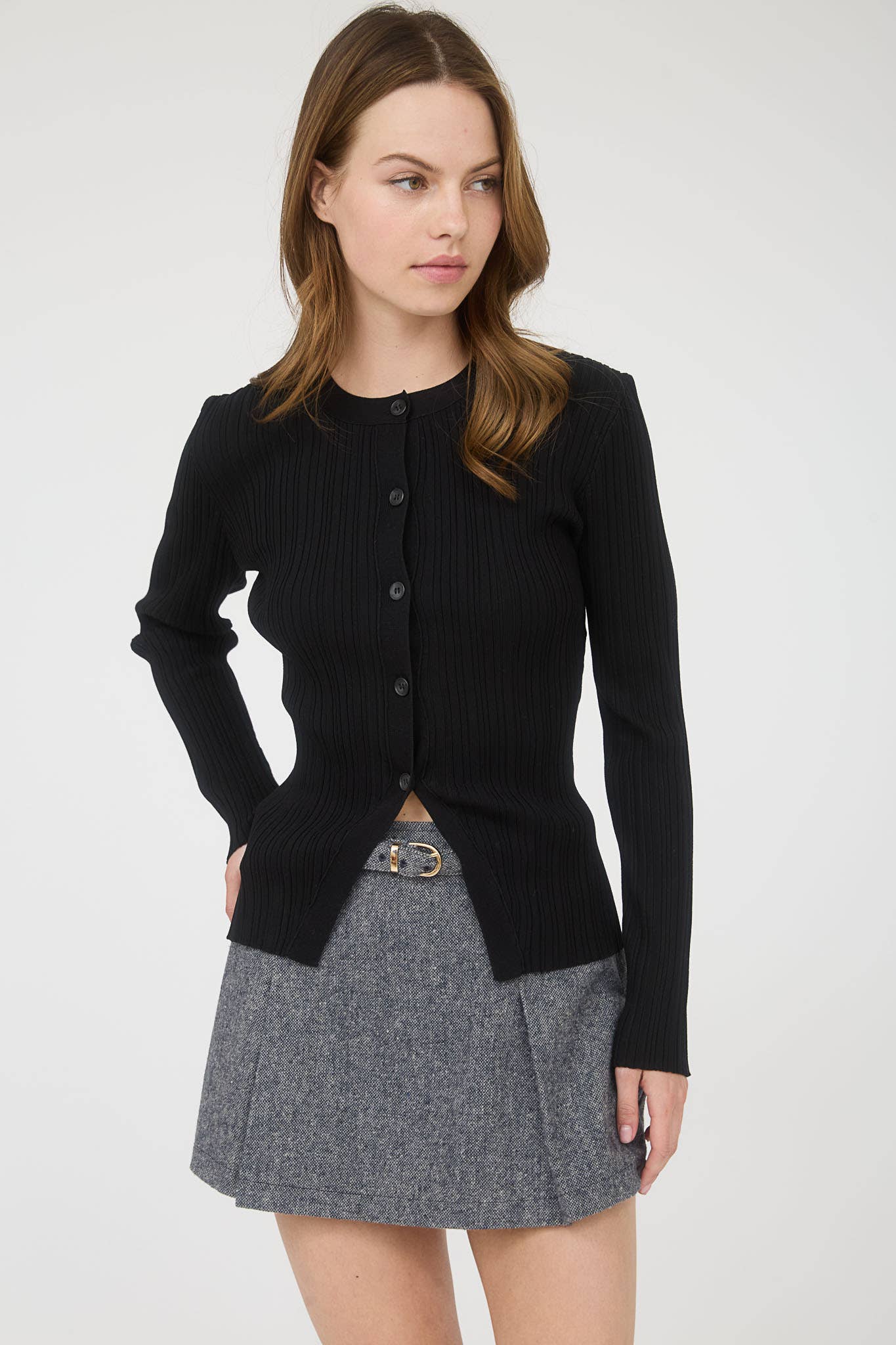 Myles knit cardigan/ button down top