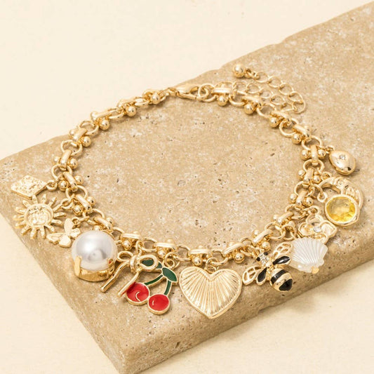 Assorted Charms Chain Bracelet