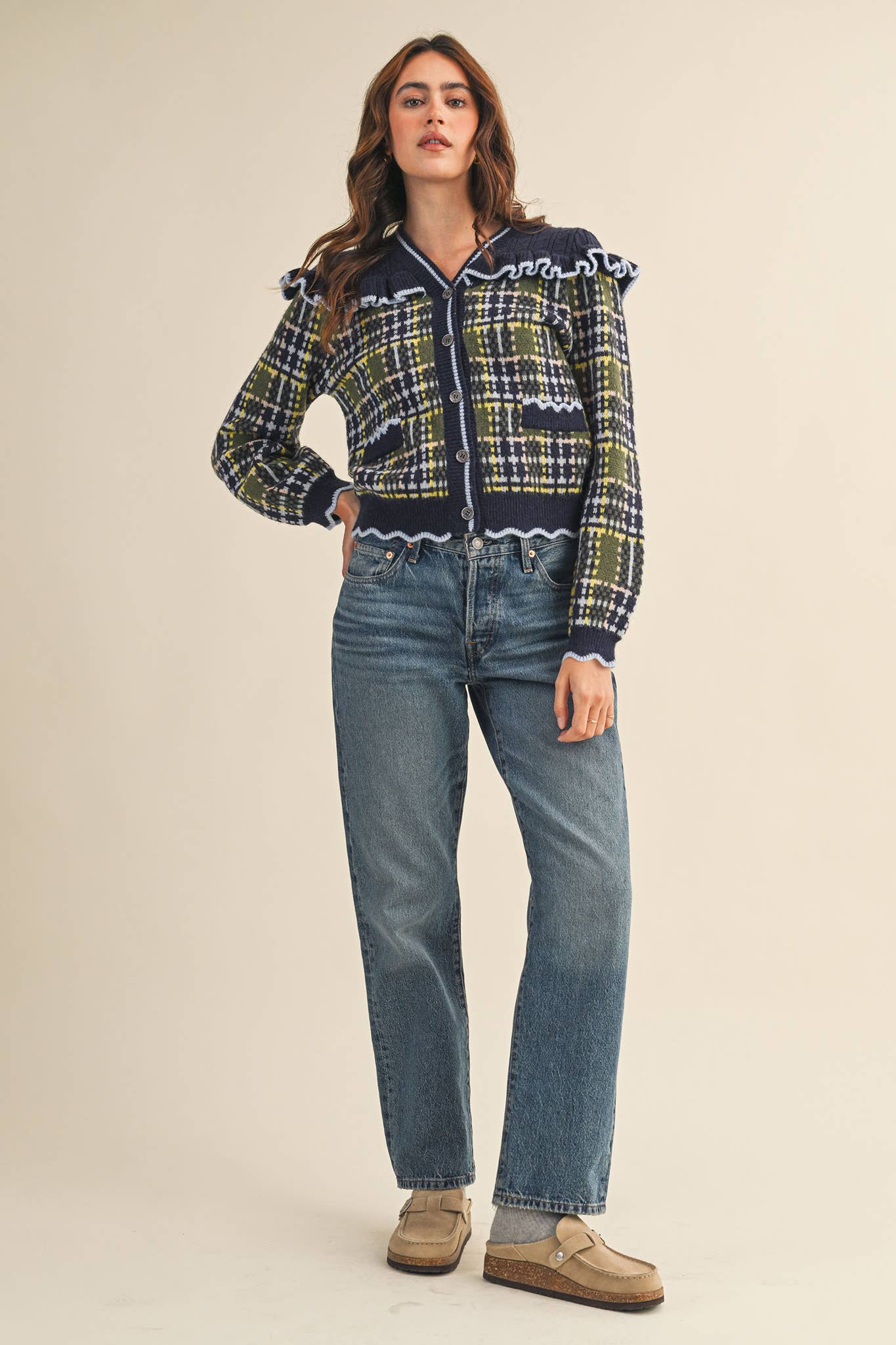 Tilly plaid sweater/cardigan