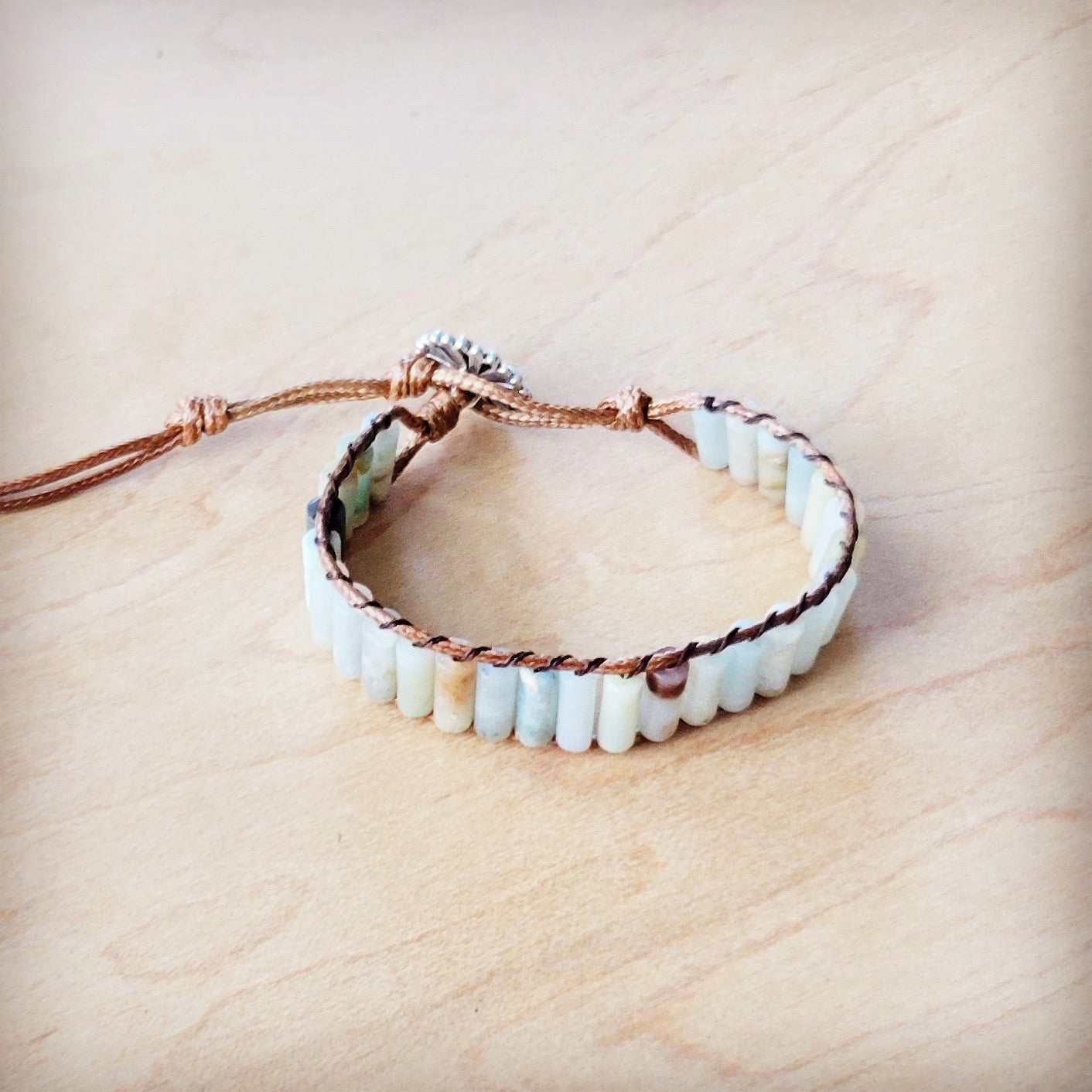 ONLINE EXCLUSIVE Woven Amazonite Stacked Stone Beaded Bracelet 810m