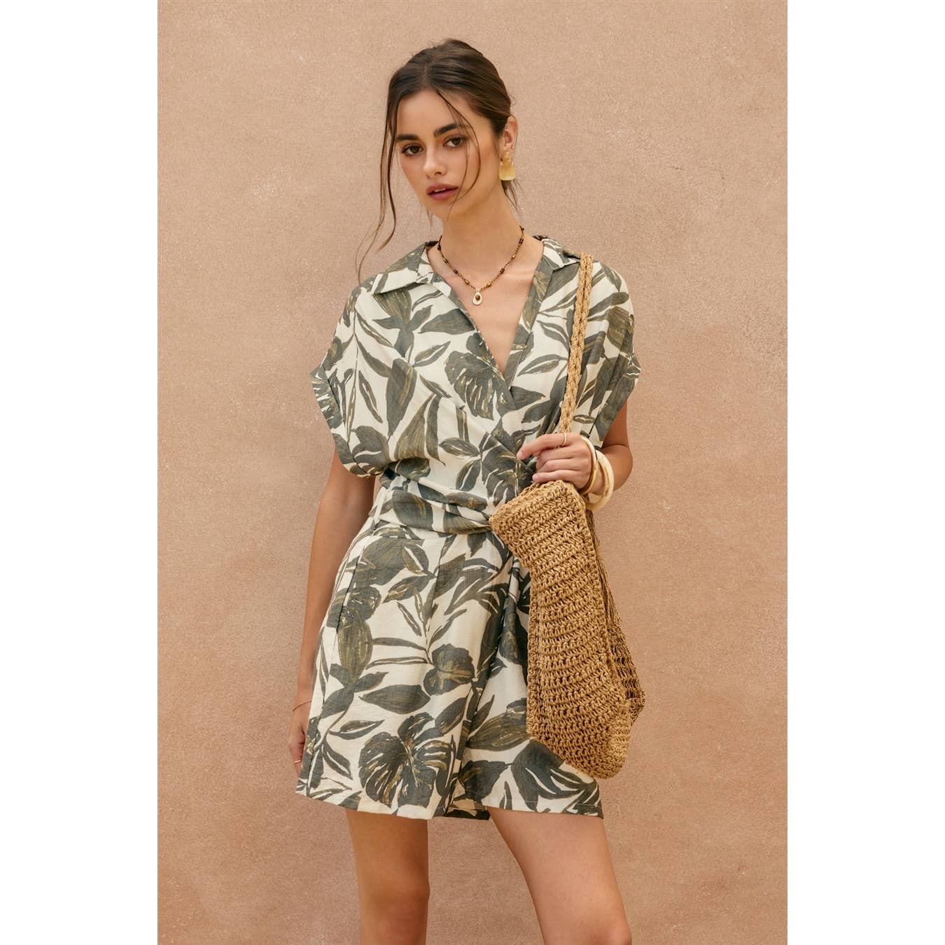 Swaying Palms Tie Romper