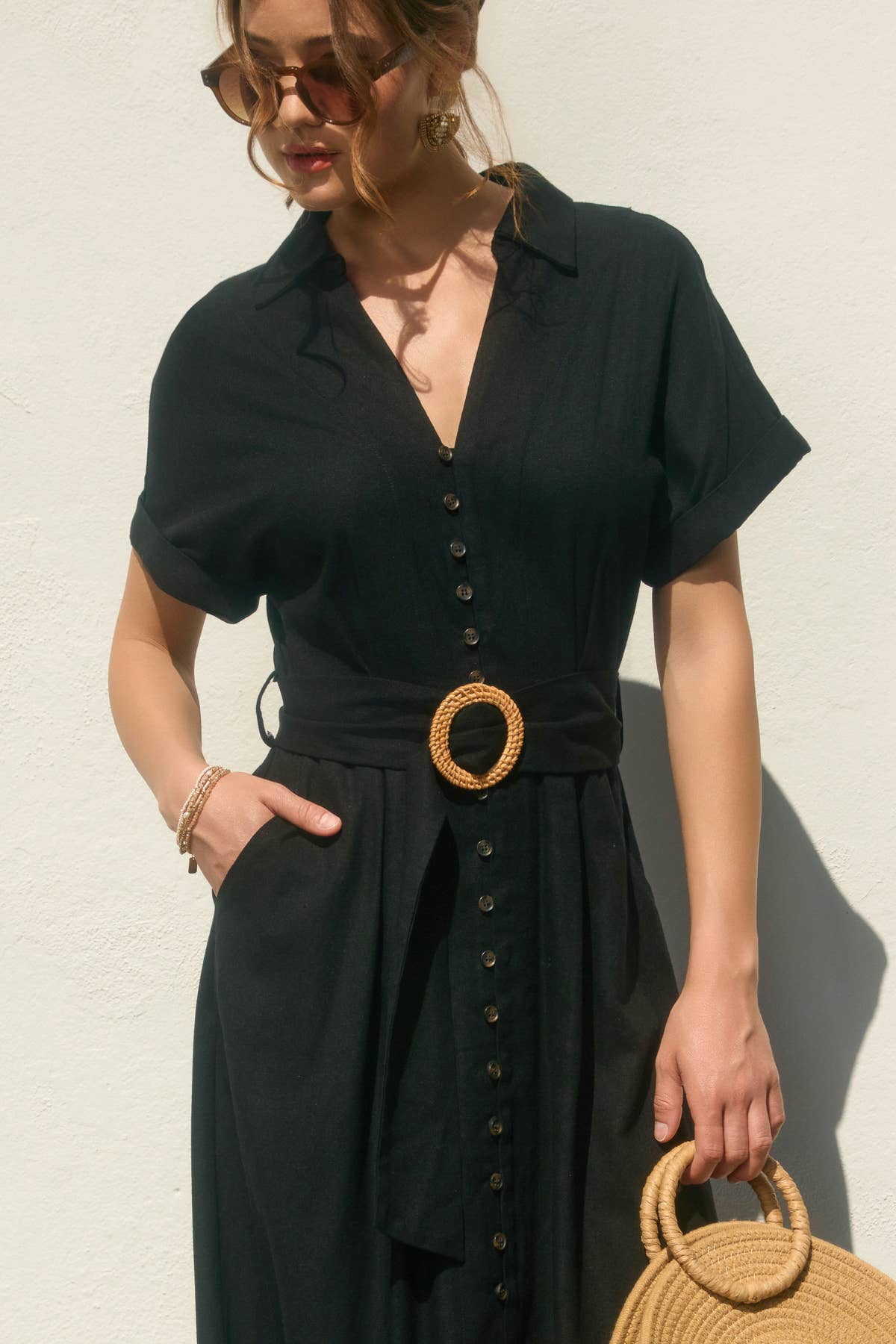 Heaven Sent Wicker Buckle Maxi Dress