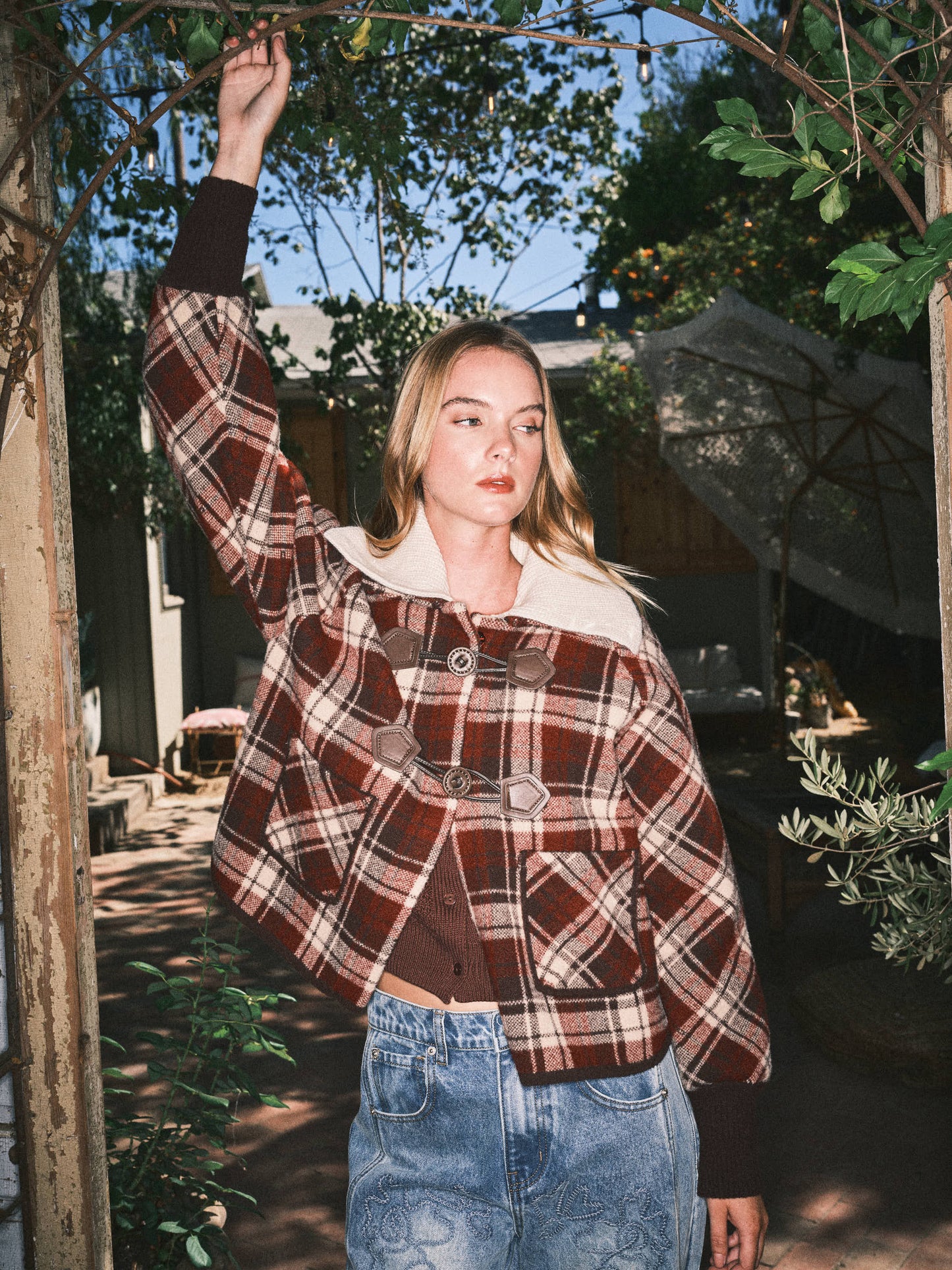 Asher detachable collar duffle coat style jacket