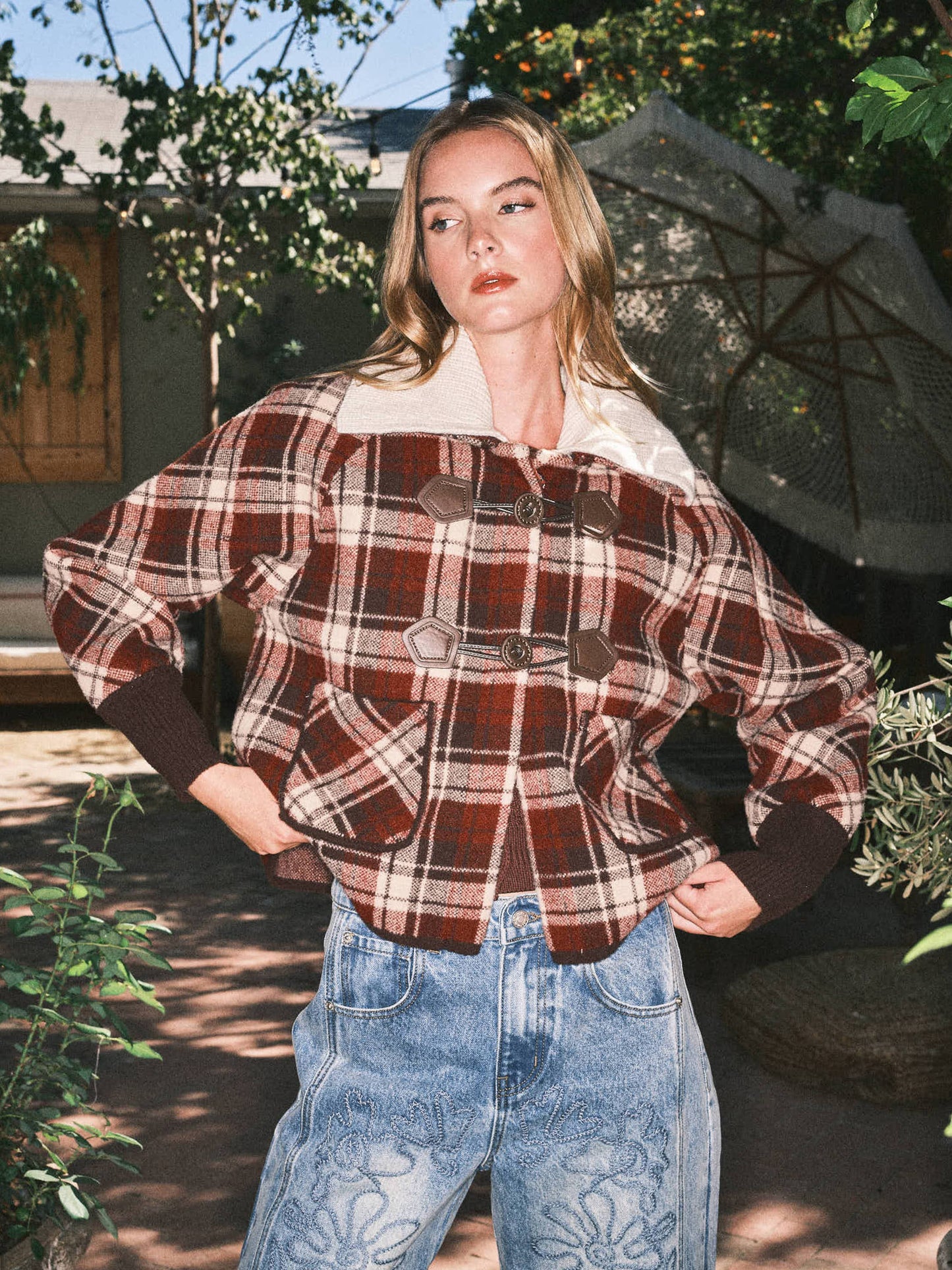 Asher detachable collar duffle coat style jacket