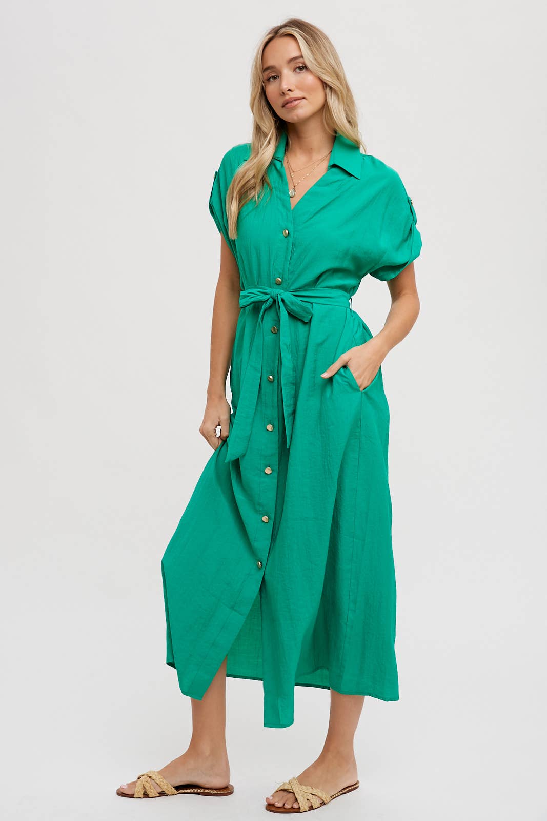 Lewis button down shirt midi dress