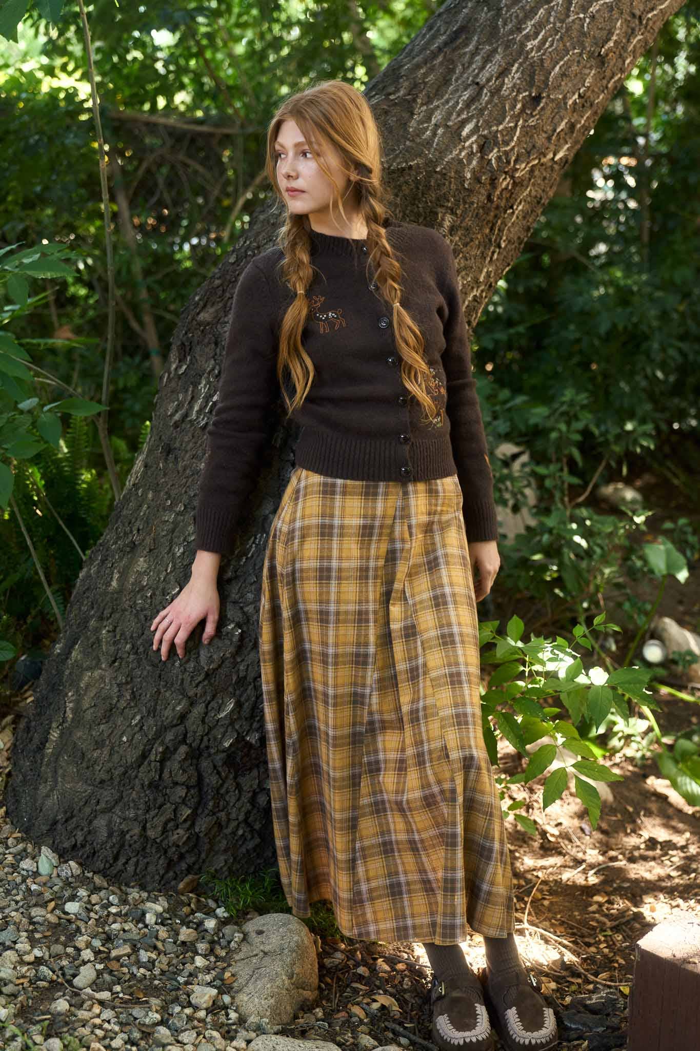 Laurel Plaid midi skirt