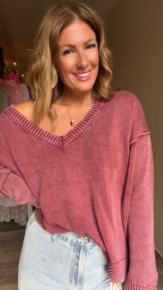 Brooklyn washed knit oversized sweater