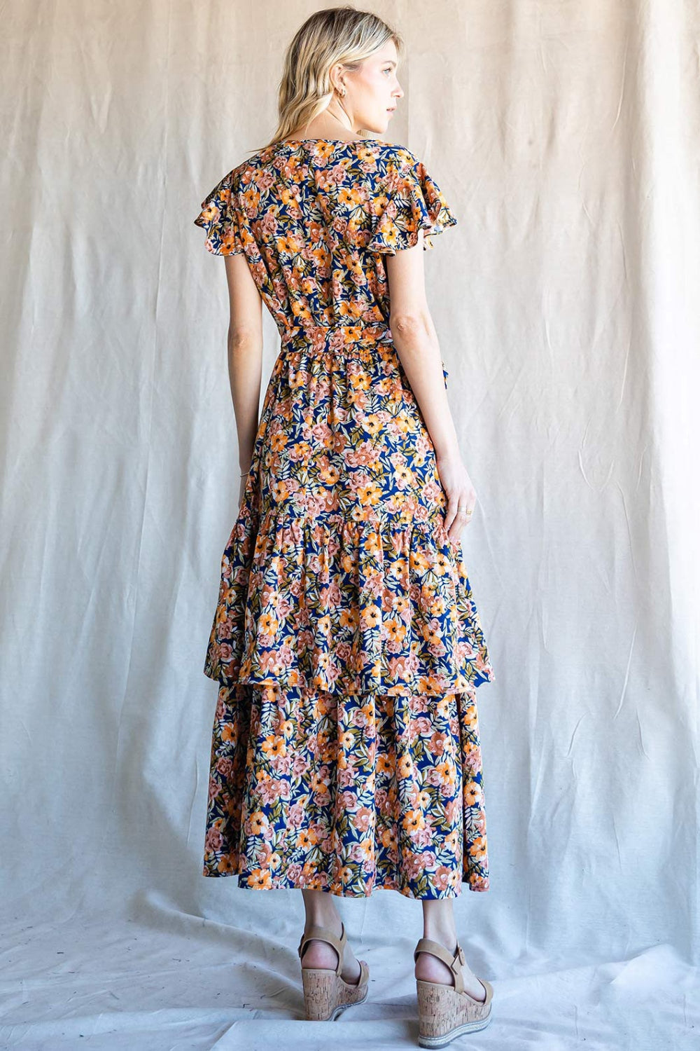 ONLINE EXCLUSIVE Floral Ruffled Midi Dress